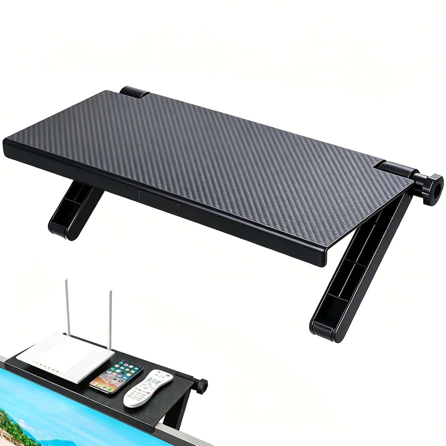 Adjustable TV Top Shelf Screen Mount Storage Shelf for Smart TV & Monitor